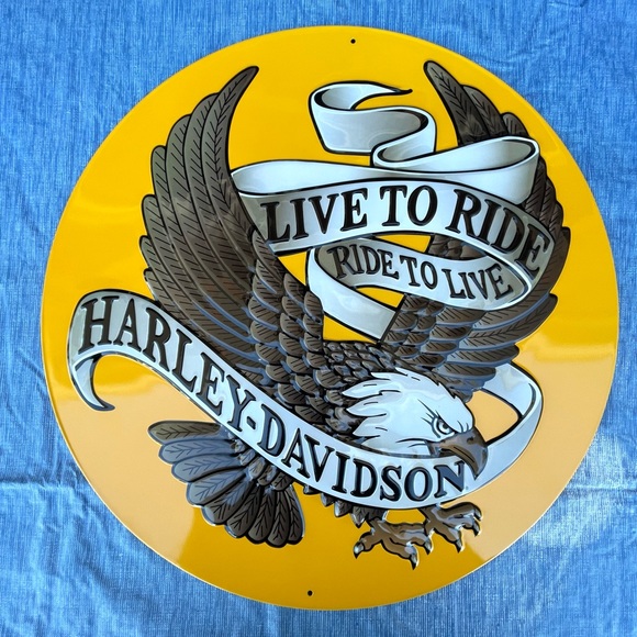 HarleyDavidson Wall Decor Set Of 3 New Harley Davidson Metal Signs